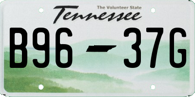 TN license plate B9637G