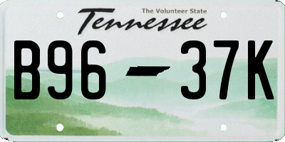 TN license plate B9637K