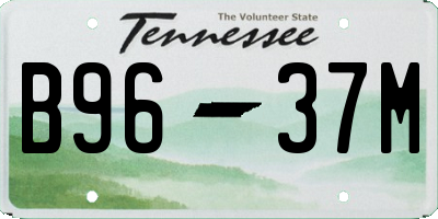 TN license plate B9637M