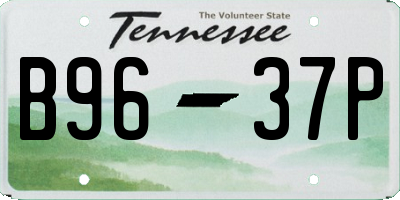 TN license plate B9637P