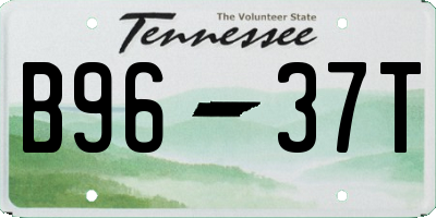 TN license plate B9637T
