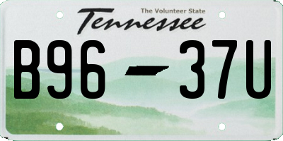 TN license plate B9637U