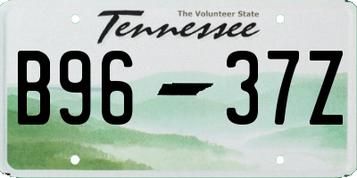 TN license plate B9637Z