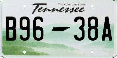 TN license plate B9638A