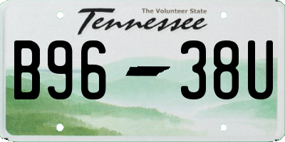 TN license plate B9638U