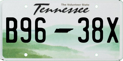 TN license plate B9638X