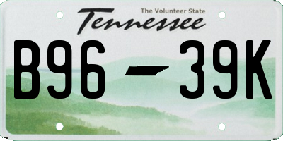 TN license plate B9639K