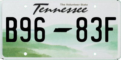 TN license plate B9683F