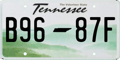 TN license plate B9687F