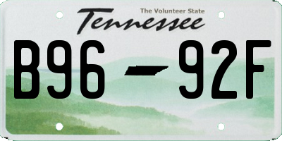 TN license plate B9692F