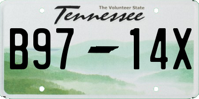 TN license plate B9714X