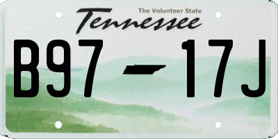 TN license plate B9717J