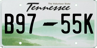 TN license plate B9755K
