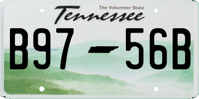 TN license plate B9756B
