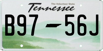 TN license plate B9756J