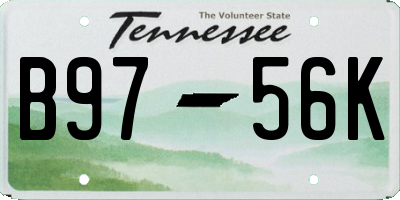 TN license plate B9756K