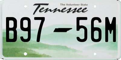 TN license plate B9756M