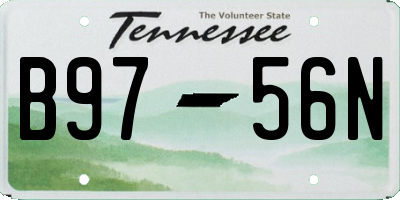 TN license plate B9756N