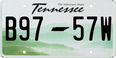 TN license plate B9757W