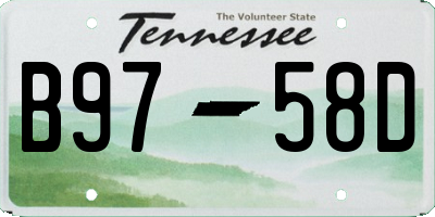TN license plate B9758D