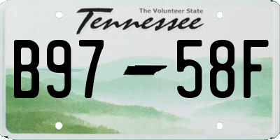 TN license plate B9758F