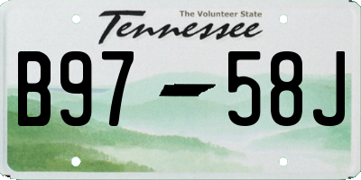 TN license plate B9758J