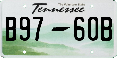 TN license plate B9760B