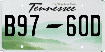 TN license plate B9760D