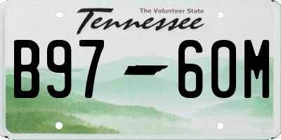 TN license plate B9760M