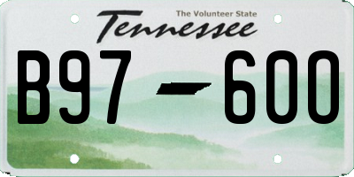 TN license plate B9760O
