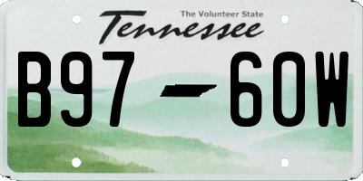 TN license plate B9760W