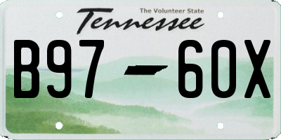 TN license plate B9760X