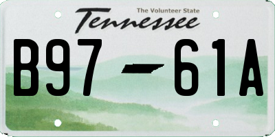 TN license plate B9761A