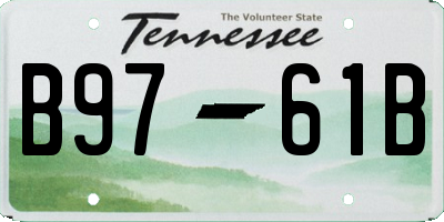 TN license plate B9761B