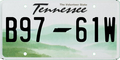 TN license plate B9761W