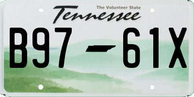 TN license plate B9761X