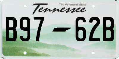 TN license plate B9762B