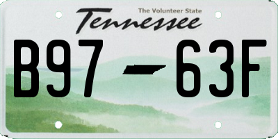TN license plate B9763F