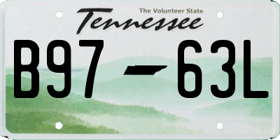 TN license plate B9763L