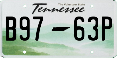TN license plate B9763P