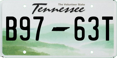 TN license plate B9763T