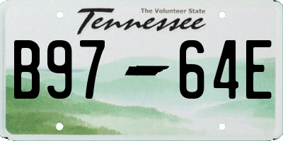 TN license plate B9764E