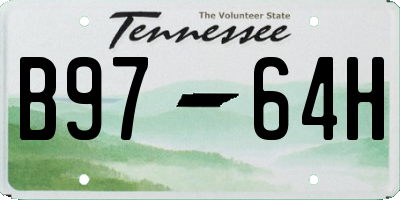TN license plate B9764H