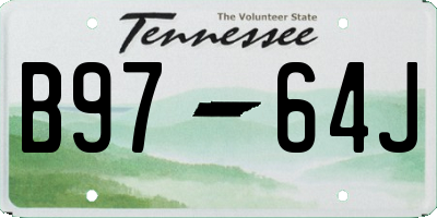 TN license plate B9764J