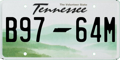 TN license plate B9764M