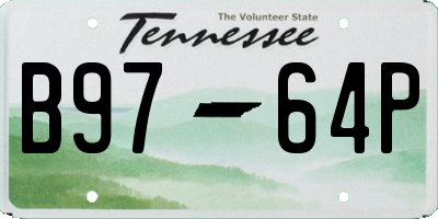 TN license plate B9764P
