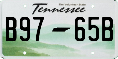 TN license plate B9765B