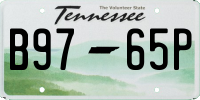 TN license plate B9765P