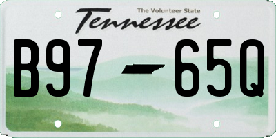 TN license plate B9765Q