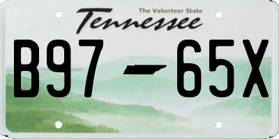 TN license plate B9765X